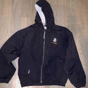 MENS ARMY bomber hooded zip up jacket L